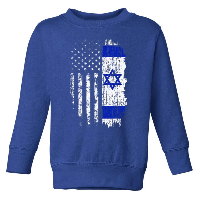 Israeli American Flag Pride Israel USA Israeli Toddler Sweatshirt