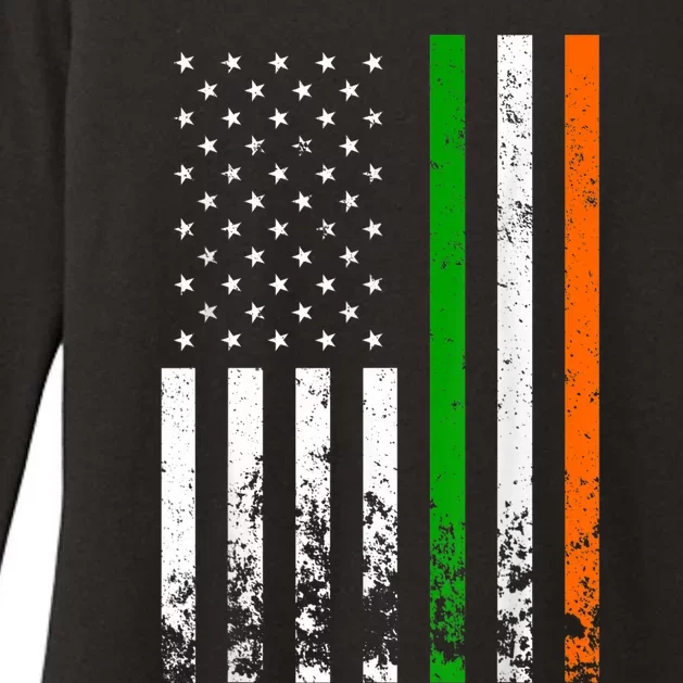 Irish American Flag Ireland Flag ST PATRICKS DAY Gift Lucky Womens CVC Long Sleeve Shirt