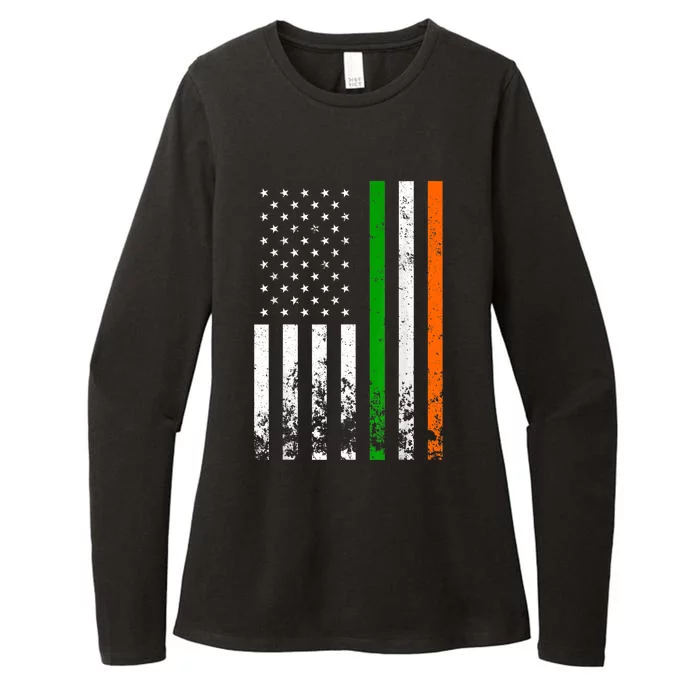 Irish American Flag Ireland Flag ST PATRICKS DAY Gift Lucky Womens CVC Long Sleeve Shirt