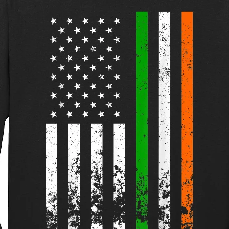 Irish American Flag Ireland Flag ST PATRICKS DAY Gift Lucky Tall Long Sleeve T-Shirt