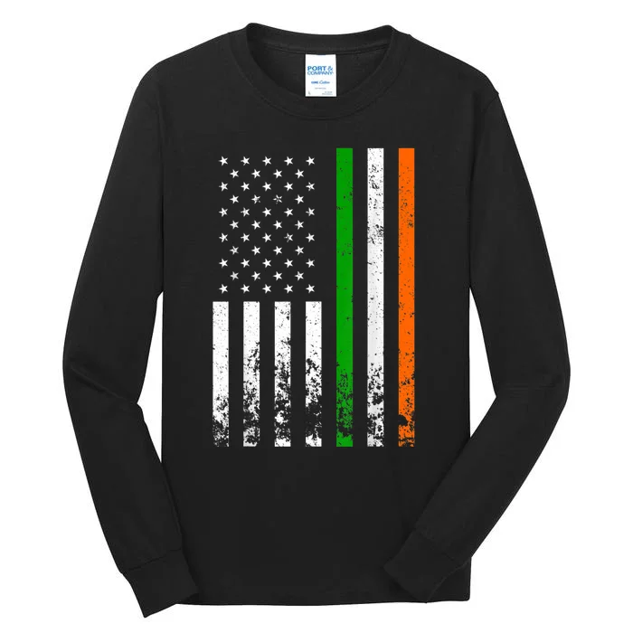 Irish American Flag Ireland Flag ST PATRICKS DAY Gift Lucky Tall Long Sleeve T-Shirt