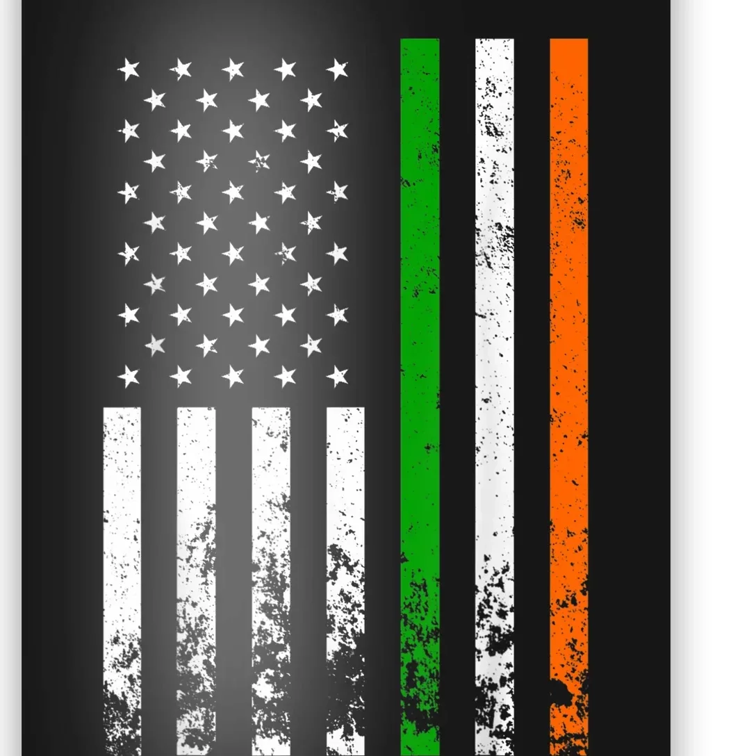 Irish American Flag Ireland Flag ST PATRICKS DAY Gift Lucky Poster