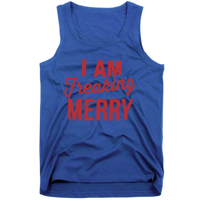 I Am Freaking Merry Xmas Funny Christmas Gift Tank Top