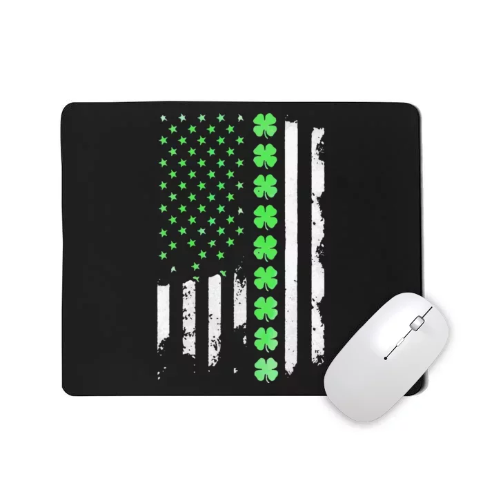 Irish American Flag Shamrock Clover St Patricks Day Mousepad