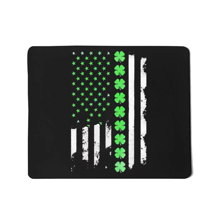 Irish American Flag Shamrock Clover St Patricks Day Mousepad