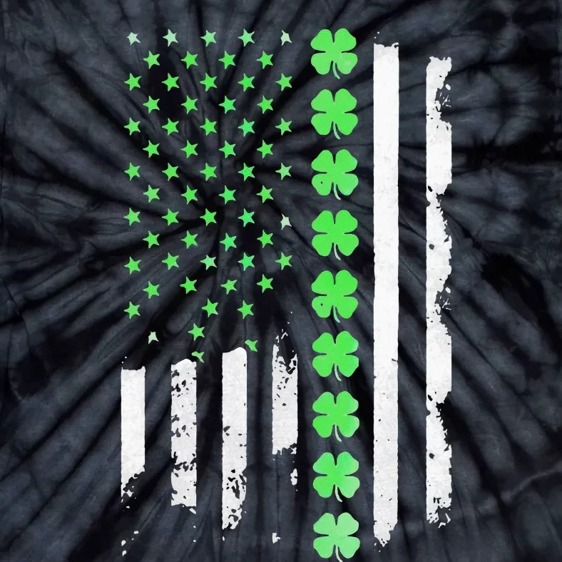 Irish American Flag Shamrock Clover St Patricks Day Tie-Dye T-Shirt