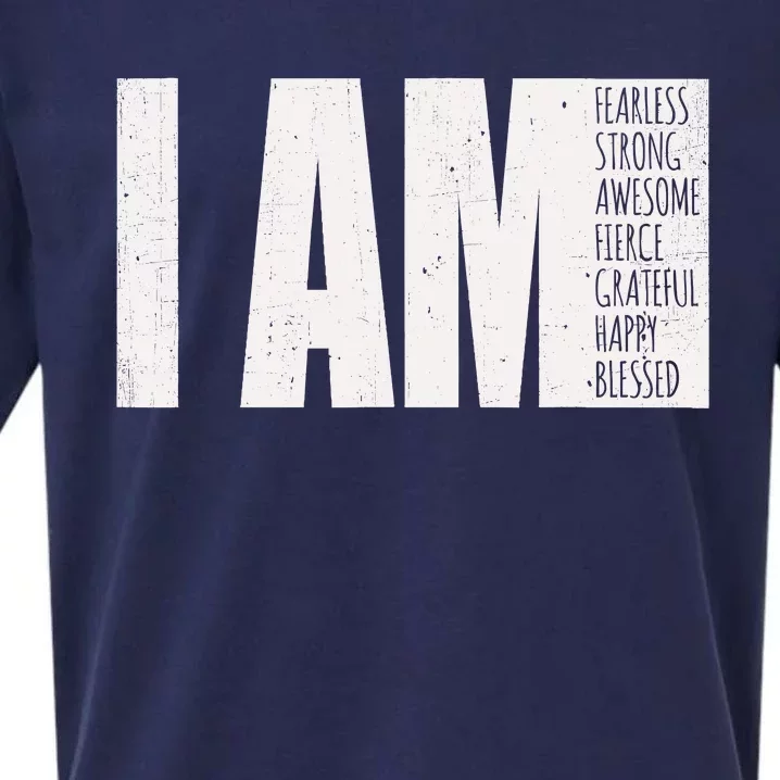 I Am Fearless Strong Blessed Motivational Quote Sueded Cloud Jersey T-Shirt