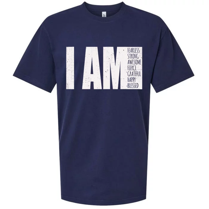 I Am Fearless Strong Blessed Motivational Quote Sueded Cloud Jersey T-Shirt