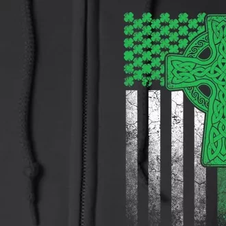 Irish American Flag Ireland Flag ST PATRICKS DAY Gift Cross Full Zip Hoodie