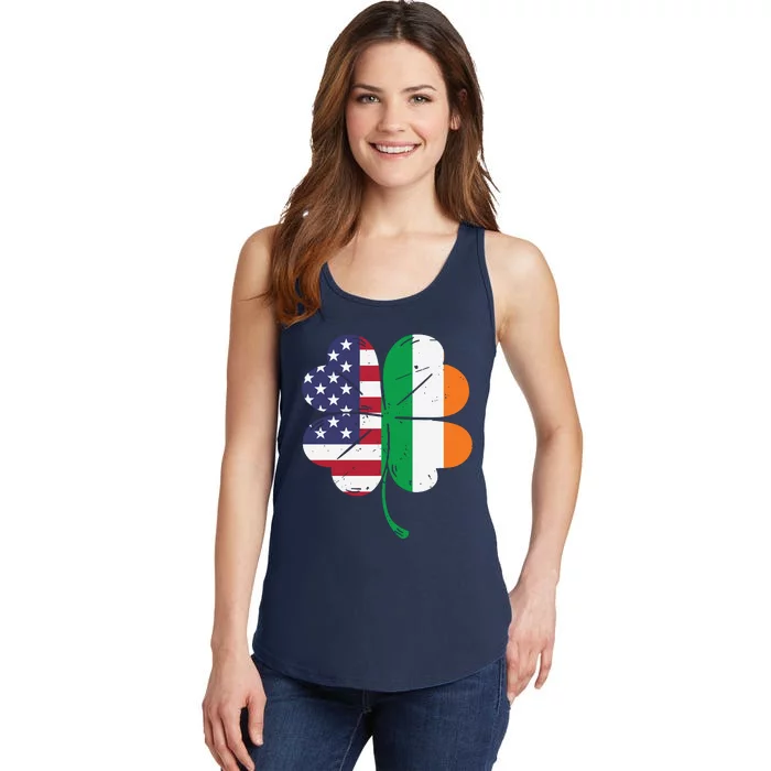 Irish American Flag St Patricks Day Ladies Essential Tank