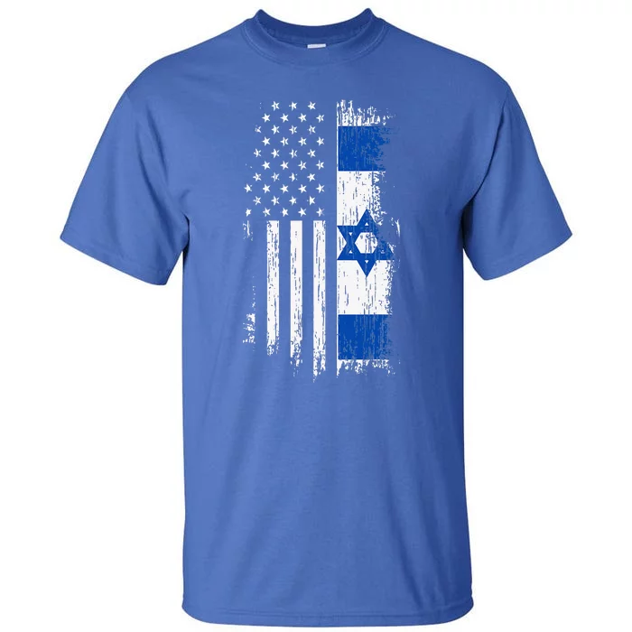 Israeli American Flag Pride Israel Usa Tall T-Shirt