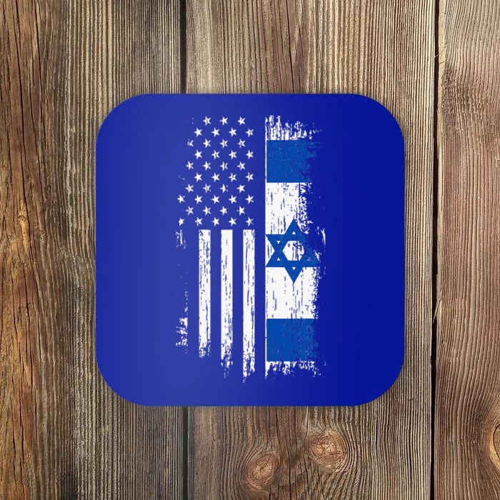 Israeli American Flag Pride Israel Usa Coaster