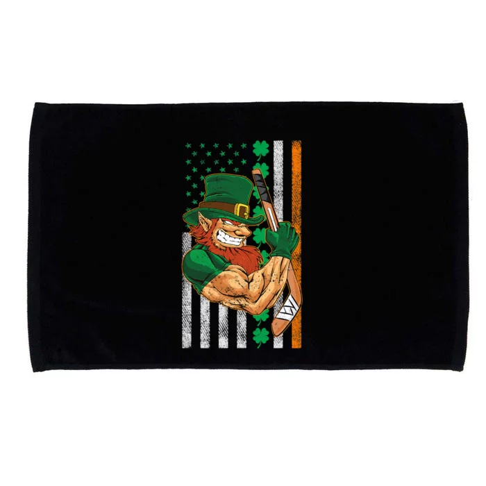 Irish American Flag Lucky Hockey St. Patricks Day Microfiber Hand Towel