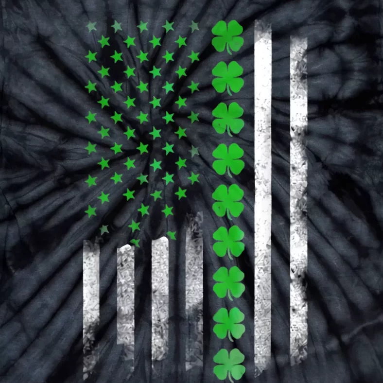 Irish American Flag Shamrock Clover St Patricks Day Tie-Dye T-Shirt