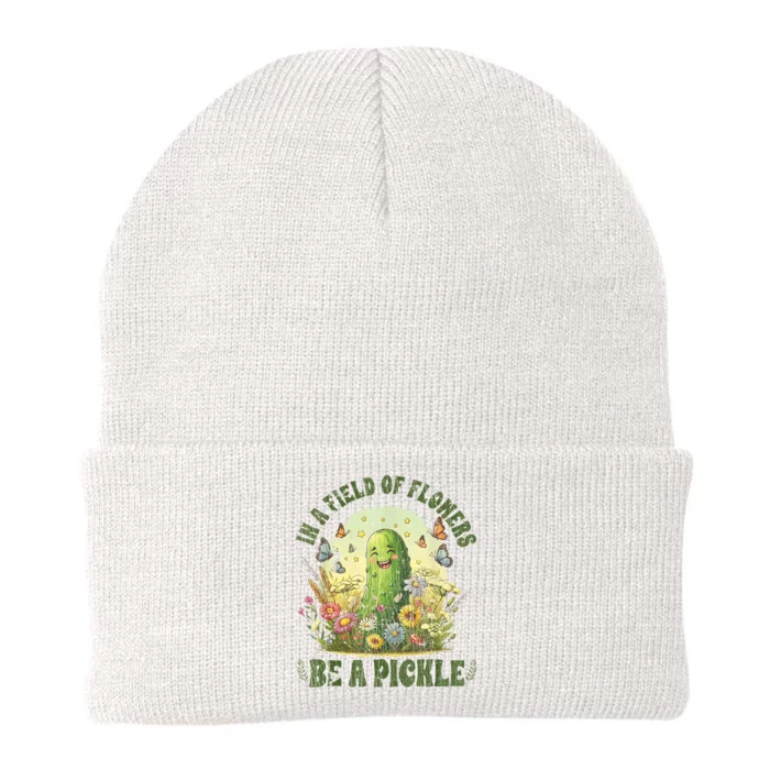 In A Field Of Flowers Be A Pickle Funny Saying Knit Cap Winter Beanie