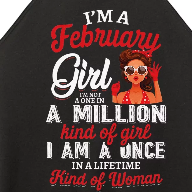 I'm A February Birthday Gifts Women’s Perfect Tri Rocker Tank