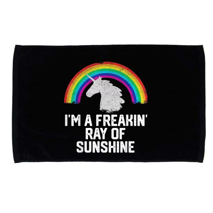 Im A Freakin Ray Of Sunshine RAINBOW UNICORN Girls Microfiber Hand Towel