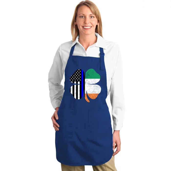 Irish American Flag Police St Patricks Day Saint Paddys Cool Gift Full-Length Apron With Pocket