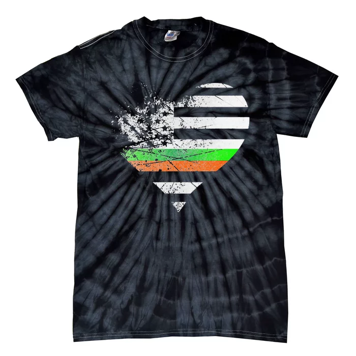 Irish American flag Patrick's day love heart Ireland flag Tie-Dye T-Shirt