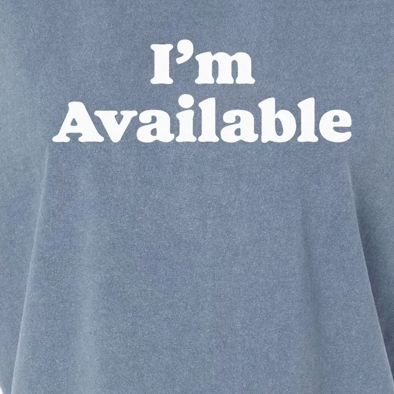 I’m Available Funny Minimalist Dating Singles Graphic Garment-Dyed Women's Muscle Tee