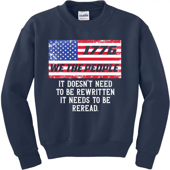 It American Flag Independence Day 1776 We The People Kids Sweatshirt