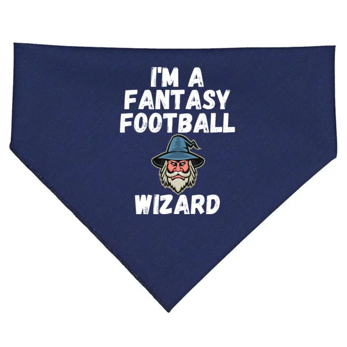 I’m A Fantasy Football Wizard, Funny Fantasy Football Guru USA-Made Doggie Bandana