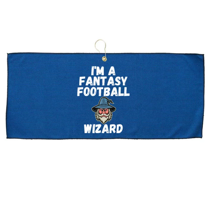 I’m A Fantasy Football Wizard, Funny Fantasy Football Guru Large Microfiber Waffle Golf Towel