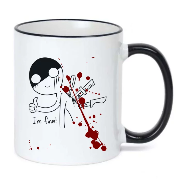 I Am Fine Gift Funny Halloween Costume Cute Gift Black Color Changing Mug