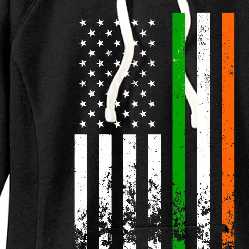 Irish American Flag Ireland Flag ST PATRICKS DAY Gift Lucky Women's Fleece Hoodie