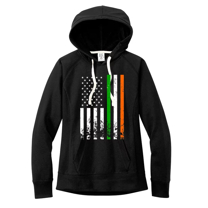 Irish American Flag Ireland Flag ST PATRICKS DAY Gift Lucky Women's Fleece Hoodie