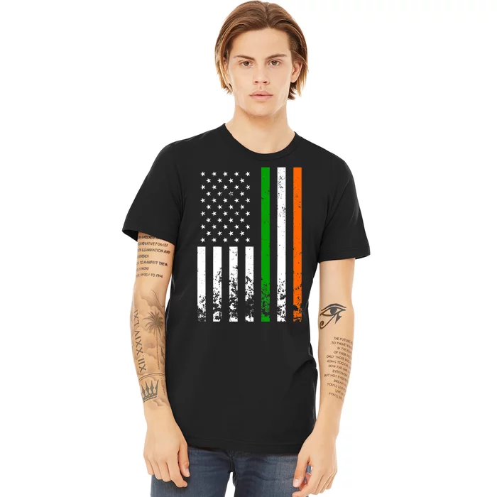 Irish American Flag Ireland Flag ST PATRICKS DAY Gift Lucky Premium T-Shirt