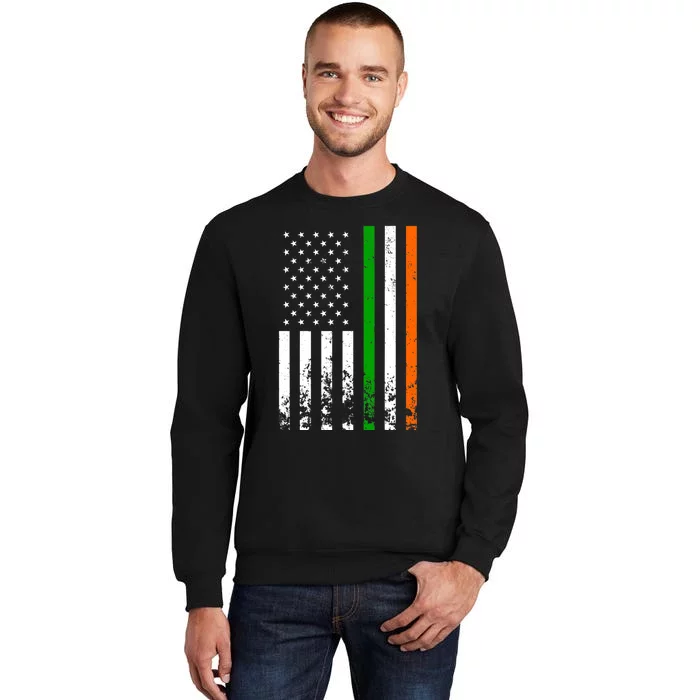 Irish American Flag Ireland Flag ST PATRICKS DAY Gift Lucky Tall Sweatshirt