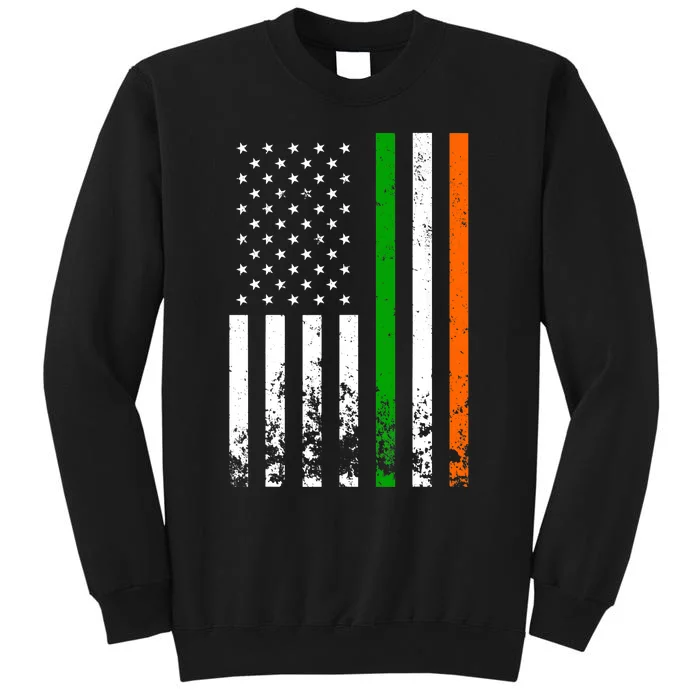 Irish American Flag Ireland Flag ST PATRICKS DAY Gift Lucky Tall Sweatshirt