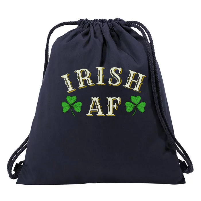 Irish AF Funny St Patricks Day Drinking Drawstring Bag