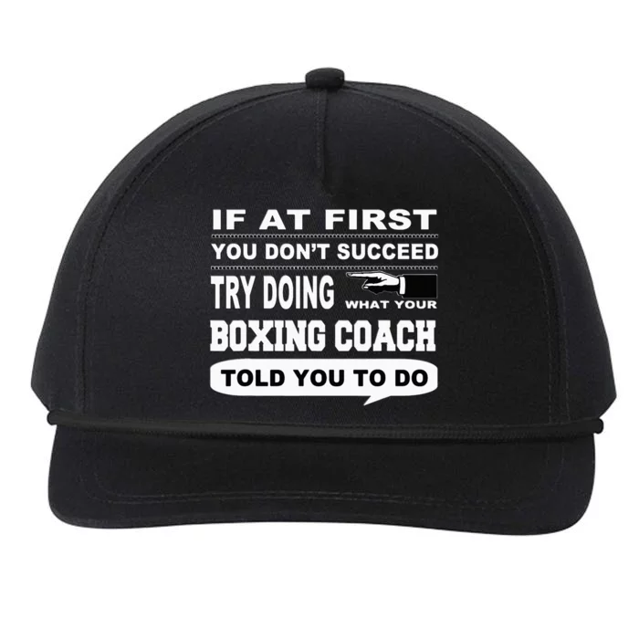 If At First You Dont Succeed Boxing Coach Snapback Five-Panel Rope Hat