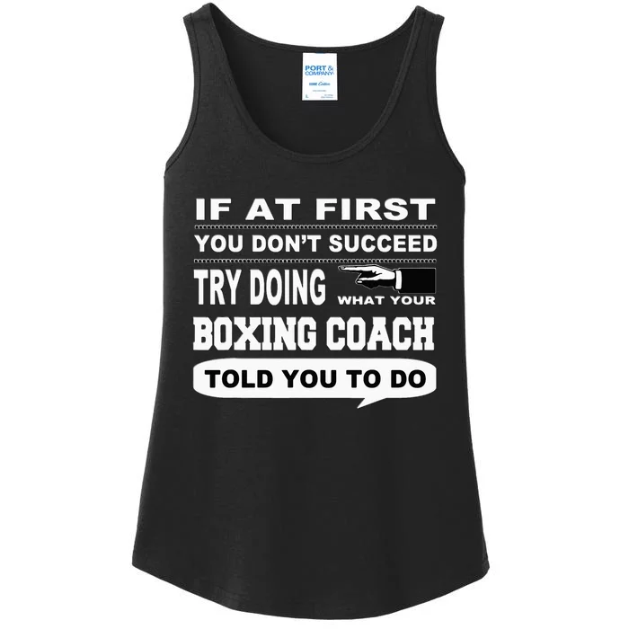 If At First You Dont Succeed Boxing Coach Ladies Essential Tank