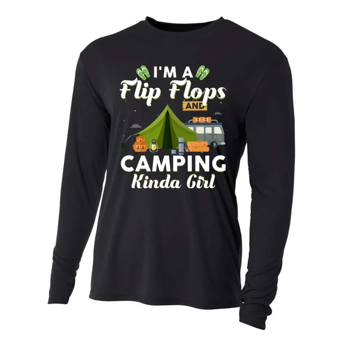 I'm A Flip Flops And Camping Kinda Gi Rl Cooling Performance Long Sleeve Crew