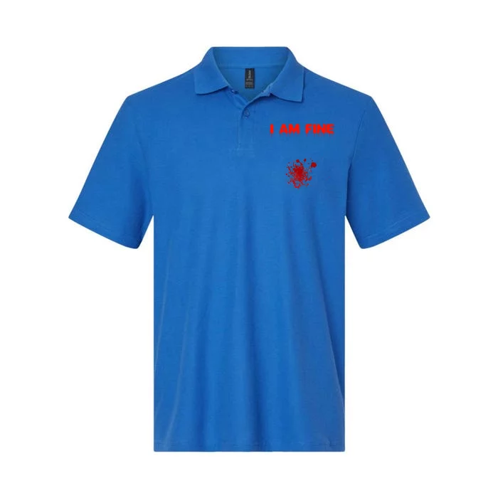 I Am Fine Funny Gift Softstyle Adult Sport Polo