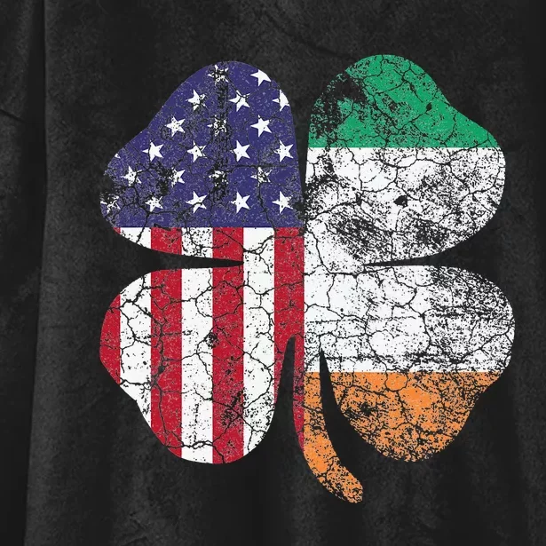 Irish American Flag Ireland Flag ST PATRICKS DAY Gift Lucky Hooded Wearable Blanket