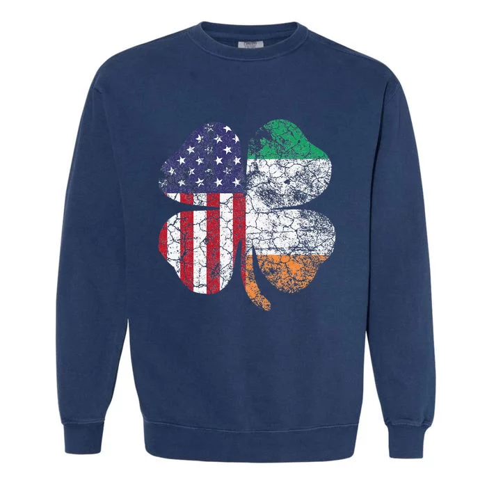 Irish American Flag Ireland Flag ST PATRICKS DAY Gift Lucky Garment-Dyed Sweatshirt