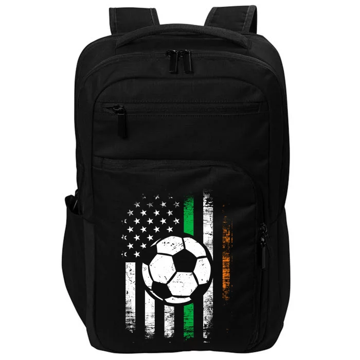 Irish American Flag Soccer St Patrick's Day Heritage Funny Gift Impact Tech Backpack