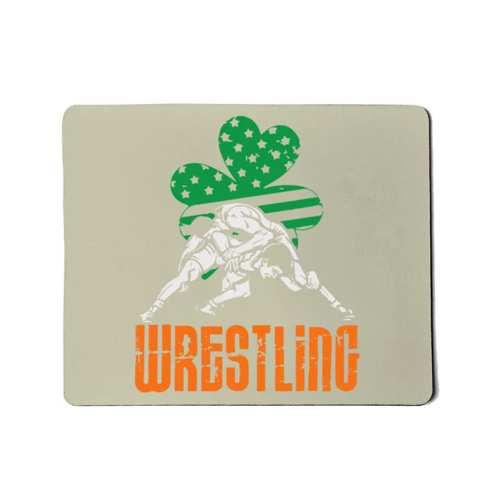 Irish American Flag Shamrock Wrestling St. Patricks Day Mousepad