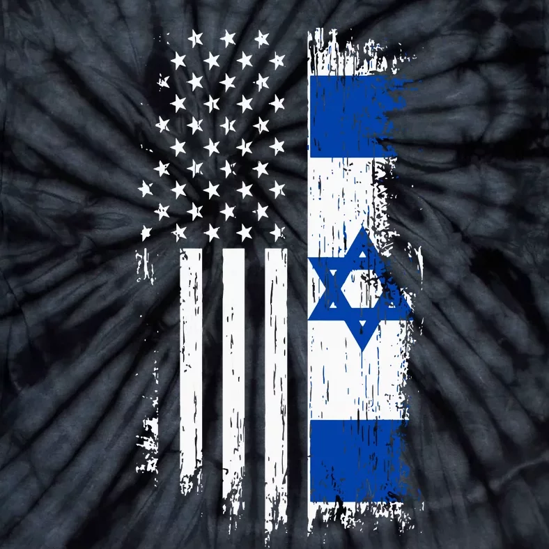 Israeli American Flag Pride Israel Usa Tie-Dye T-Shirt