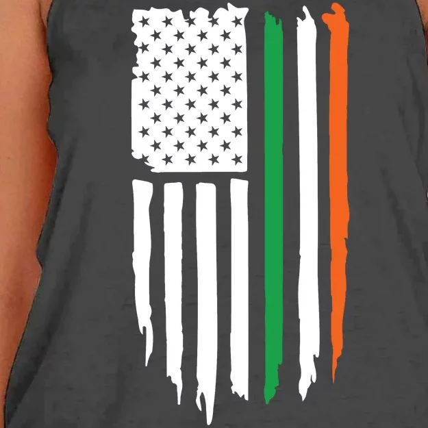 Irish American Flag Women's Knotted Racerback Tank