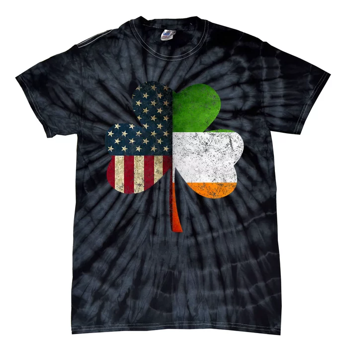 Irish American Flag Shamrock St. PatrickS Day Tie-Dye T-Shirt