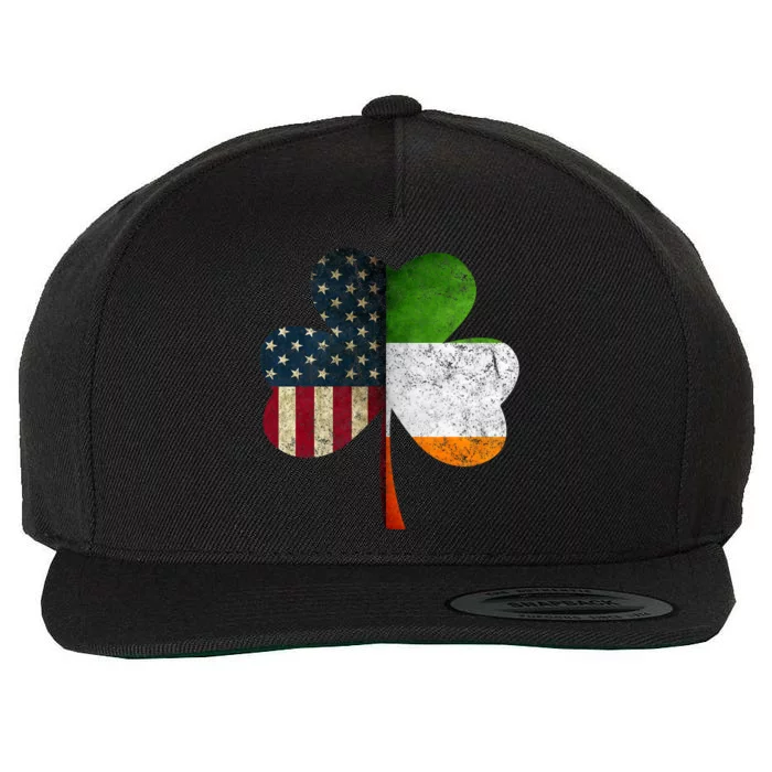 Irish American Flag Shamrock St. PatrickS Day Wool Snapback Cap