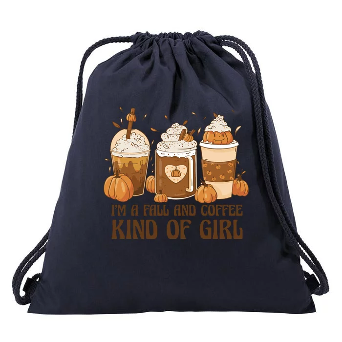 I'm A Fall And Coffee Kind Of Girl Drawstring Bag