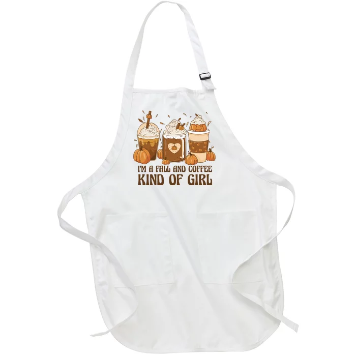 I'm A Fall And Coffee Kind Of Girl Full-Length Apron With Pocket