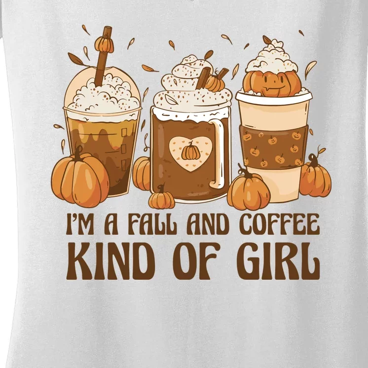 I'm A Fall And Coffee Kind Of Girl Women's V-Neck T-Shirt