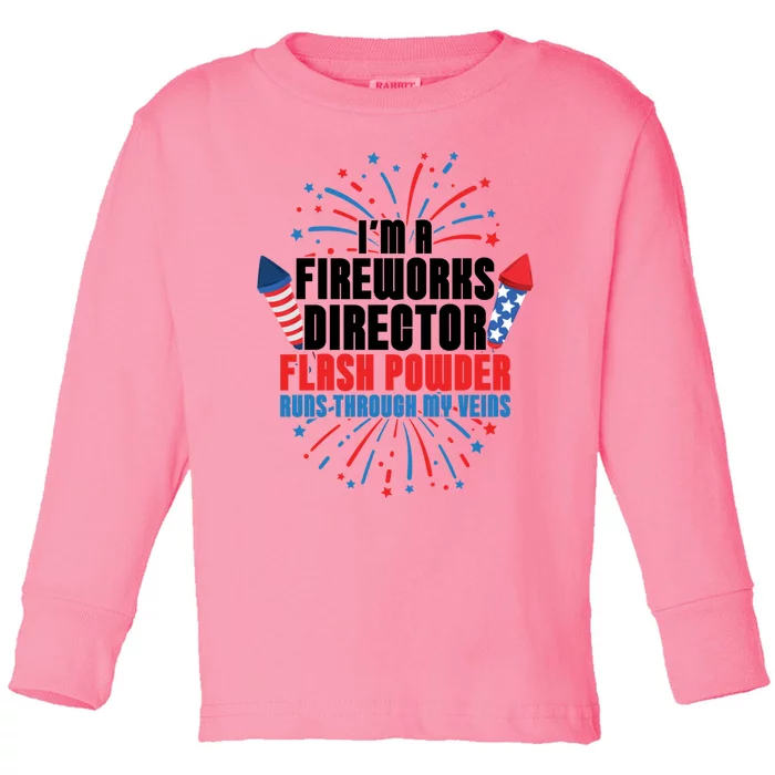 Im A Fireworks Director Power 4th Of July Meaningful Gift Toddler Long Sleeve Shirt